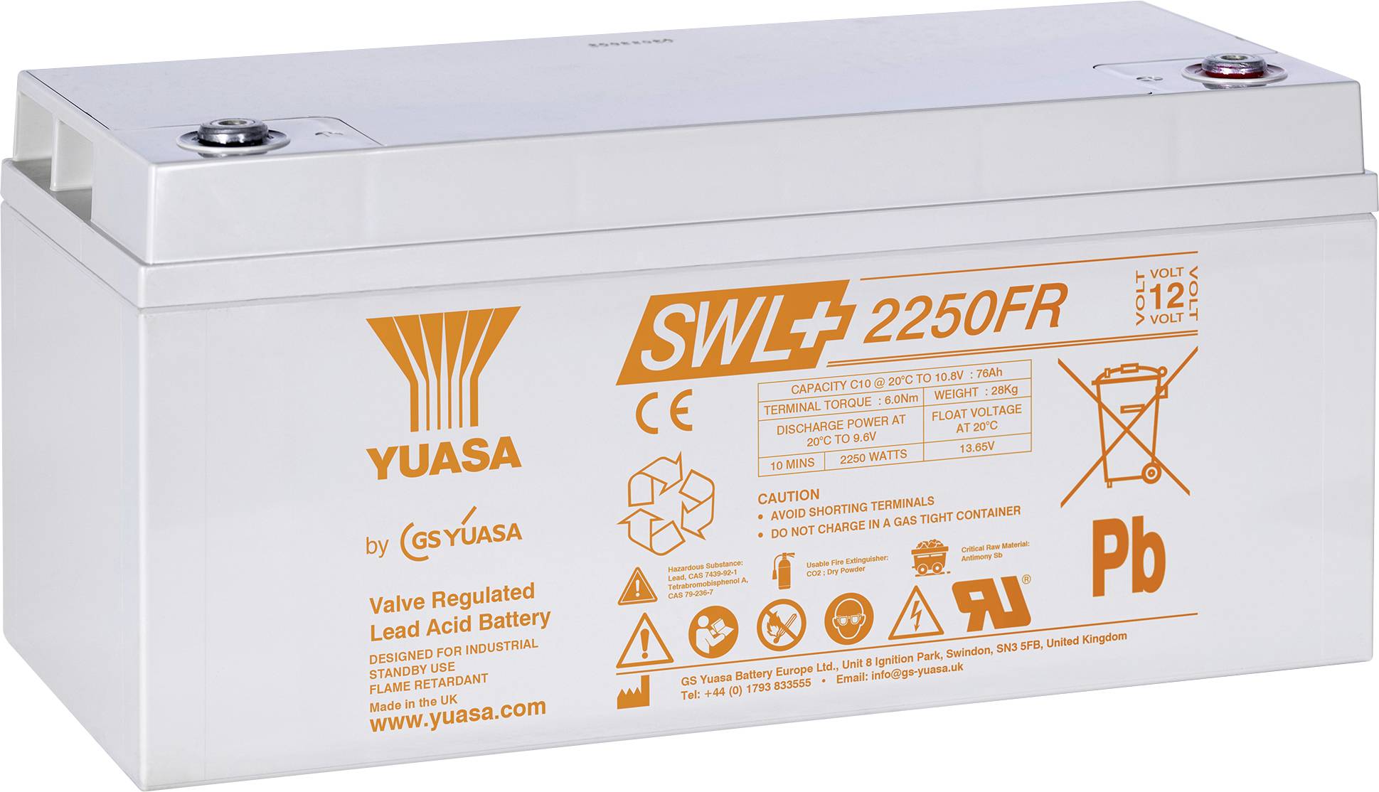 Ólomakku Yuasa SWL+2250FR Ólom-vlies (AGM) 86 Ah 12 V 1 db