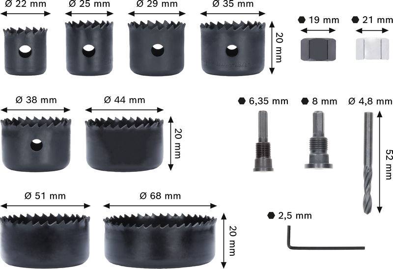 Bosch Accessories 2608594504 2608594504 Lyukfűrész készlet 22 mm 1 db-1