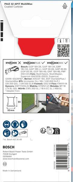 Bosch Accessories 2608902070 2608902070 Carbide Multifunkciós fűrészlapok 32 mm 1 db-0