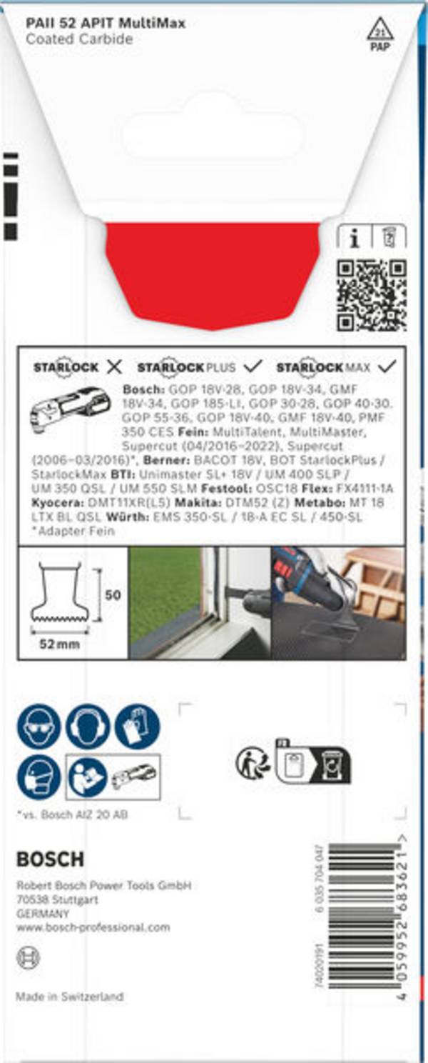 Bosch Accessories 2608902073 2608902073 Carbide Multifunkciós fűrészlapok  52 mm  1 db