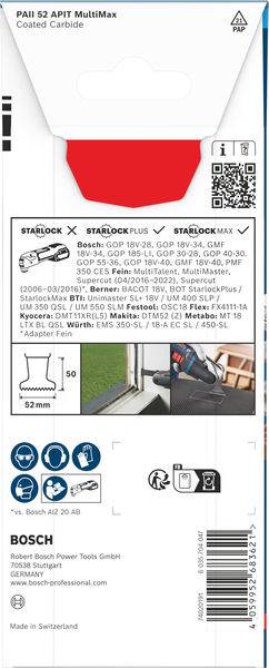 Bosch Accessories 2608902073 2608902073 Carbide Multifunkciós fűrészlapok 52 mm 1 db-0