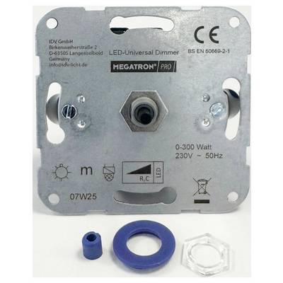 „MEGATRON PRO LED-Univerzális Dimmer 0-300 Watt, 230V-50Hz, CE jelöléssel. Tartalmazza a szerelési alkatrészeket."