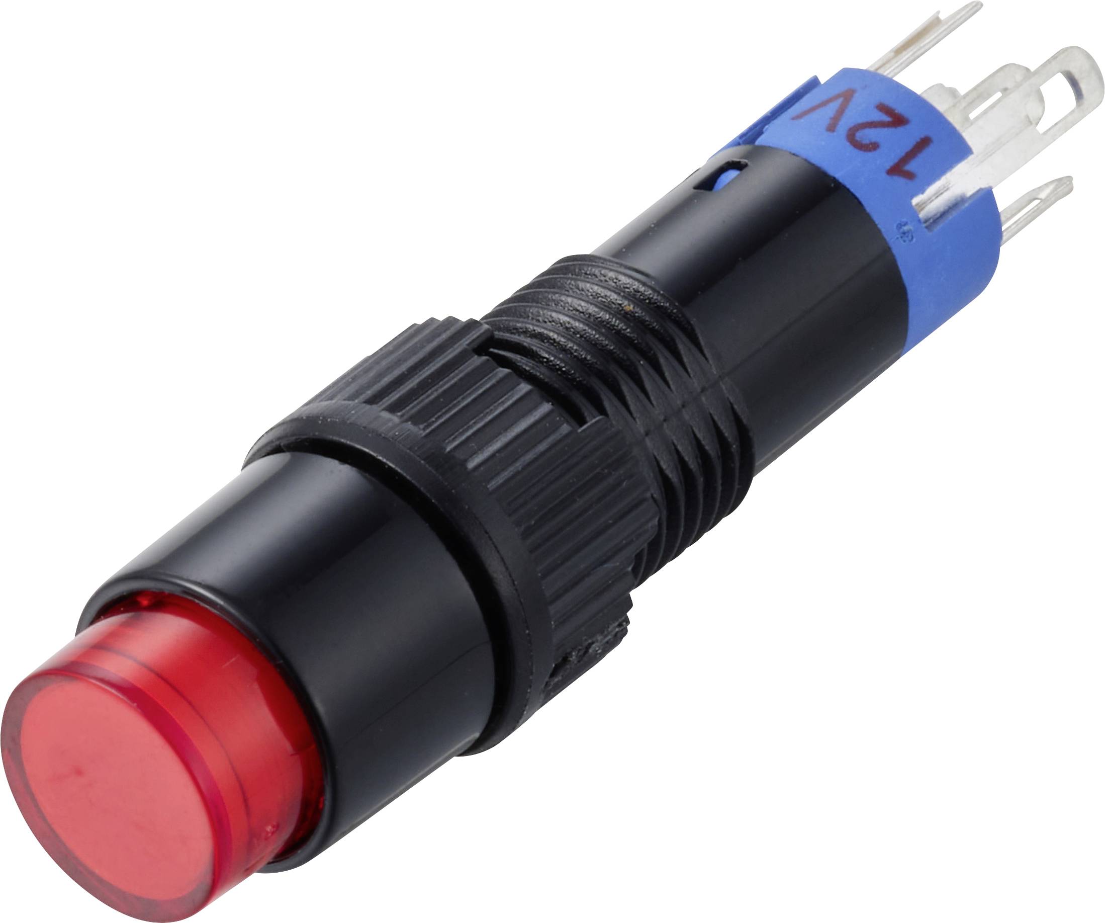 TRU COMPONENTS TC-14940004 Nyomógomb 250 V/AC 0.5 A 1 x BE/(BE) Nyomó Piros (H x Sz x Ma) 37.2 x 9.8 x 9.8 mm IP40 1 db