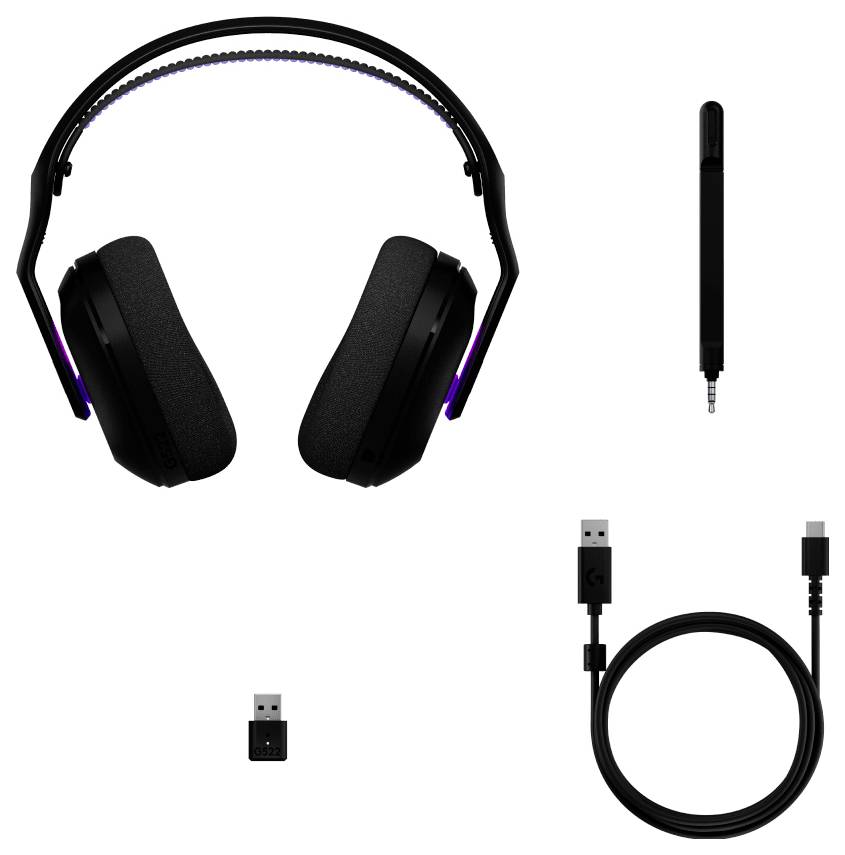 Logitech LOGI G522 Headset PC VOSS CDM/Mixed Over Ear headset Bluetooth® Stereo Fekete mikrofon zajelnyomás Mikrofon ném-9