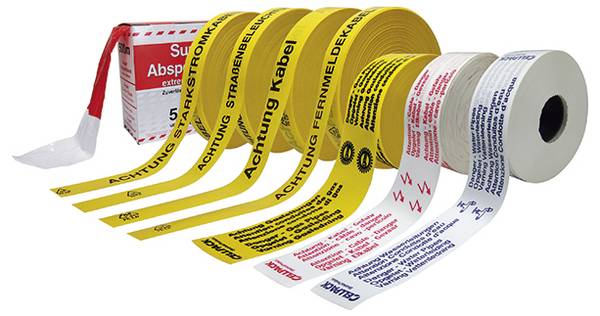 CellPack 145865 No.26/STARKSTROMKAB./0.15-40-250/YE 26. számú nagyfeszültségű kábel Jelzőszalag Optimális telepítés 40 cm-rel a tápvezeték felett (Ø x Ma) 227 mm x 45 mm