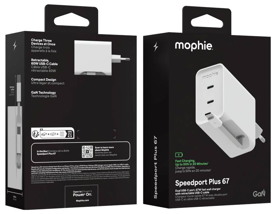 ZAGG Speedport 67 USB-s töltőkészülék 67 W 2x USB-C® Power Delivery Fehér Mobil GaN, USB Power Delivery (USB-PD)-7