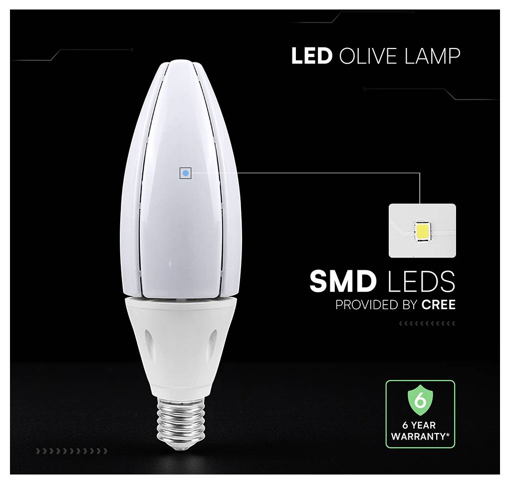 V-TAC 211876 LED EEK F (A - G) E40 60 W = 60 W Natúr fehér 1 db-7