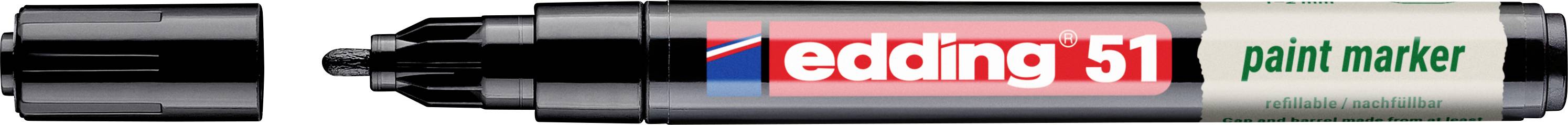 Edding 51 EcoLine 4-51-001 Marqueur peinture noir 1 mm, 2 mm