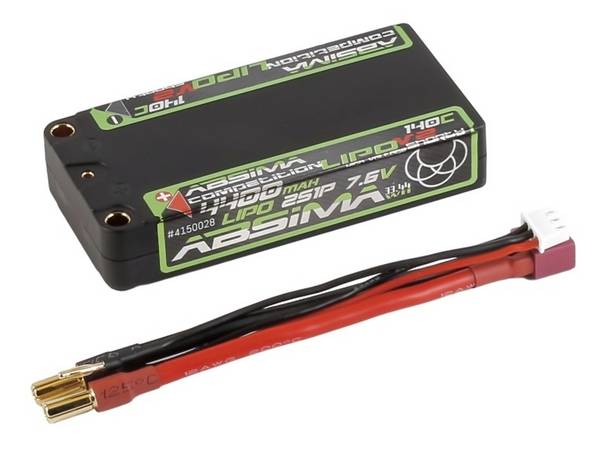 Absima Modell akkucsomag (HV LiPo) 7.6 V 4400 mAh   Shorty keménydoboz 5 mm-es alj, 5 mm-es arany