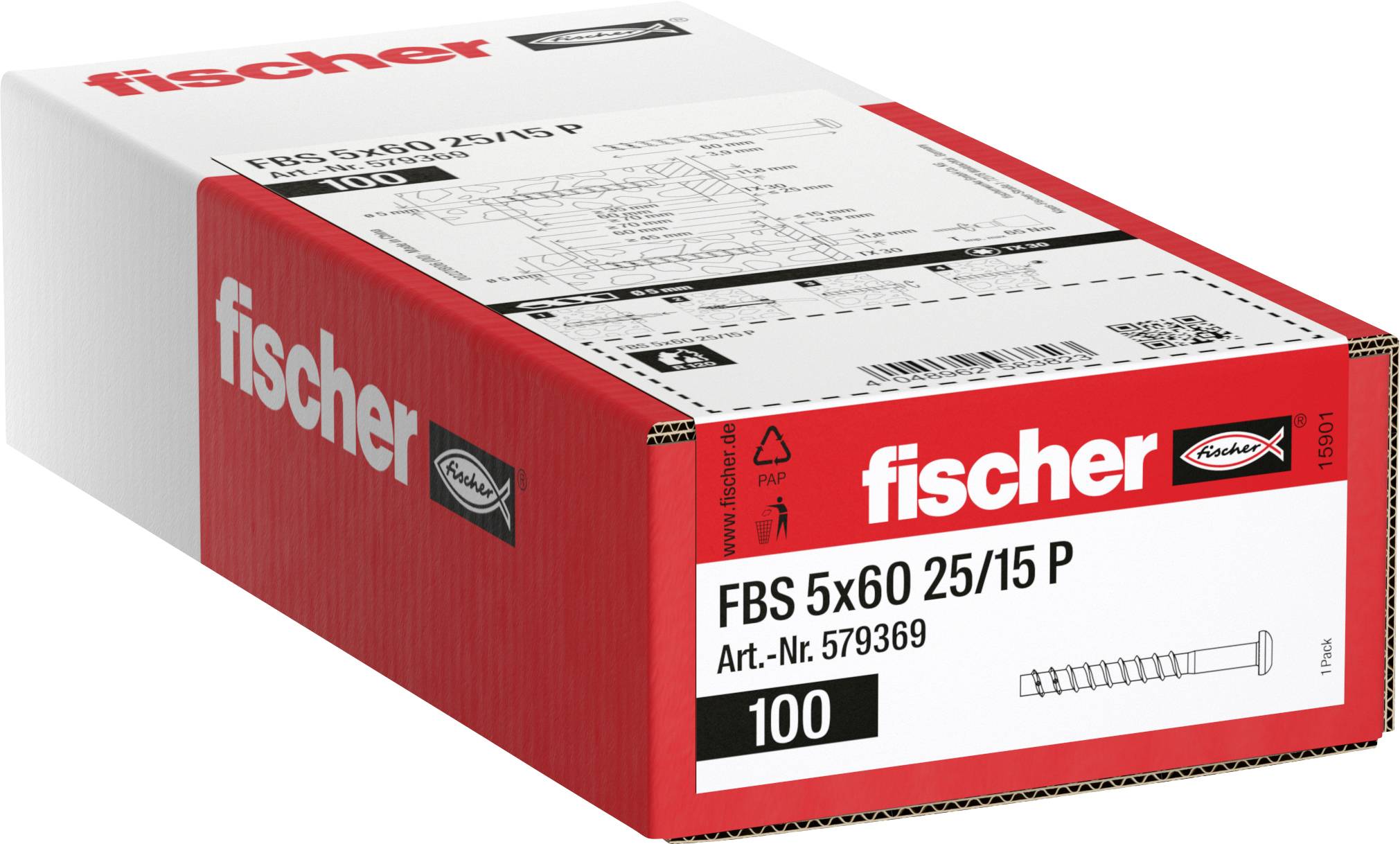 Fischer 579369 Betoncsavar 60 mm TX Galvanikusan cinkezett 100 db