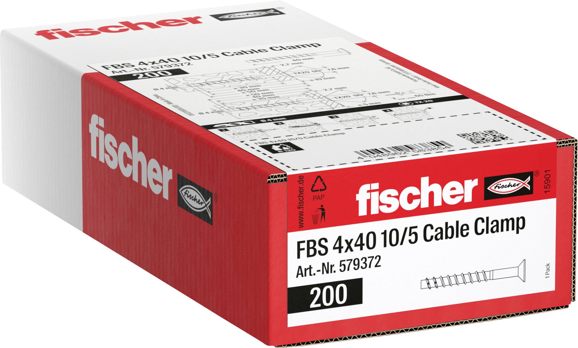 Fischer 579372 Betoncsavar 40 mm TX Galvanikusan cinkezett 200 db