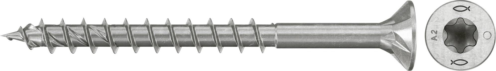 Fischer 574075 Szorítólemezes csavarok 4 mm 60 mm TX Rozsdamentes acél 100 db