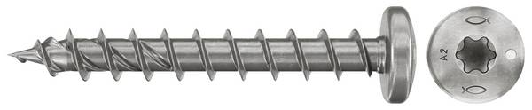 Fischer 574103  Szorítólemezes csavarok 5 mm 40 mm TX    Rozsdamentes acél  100 db