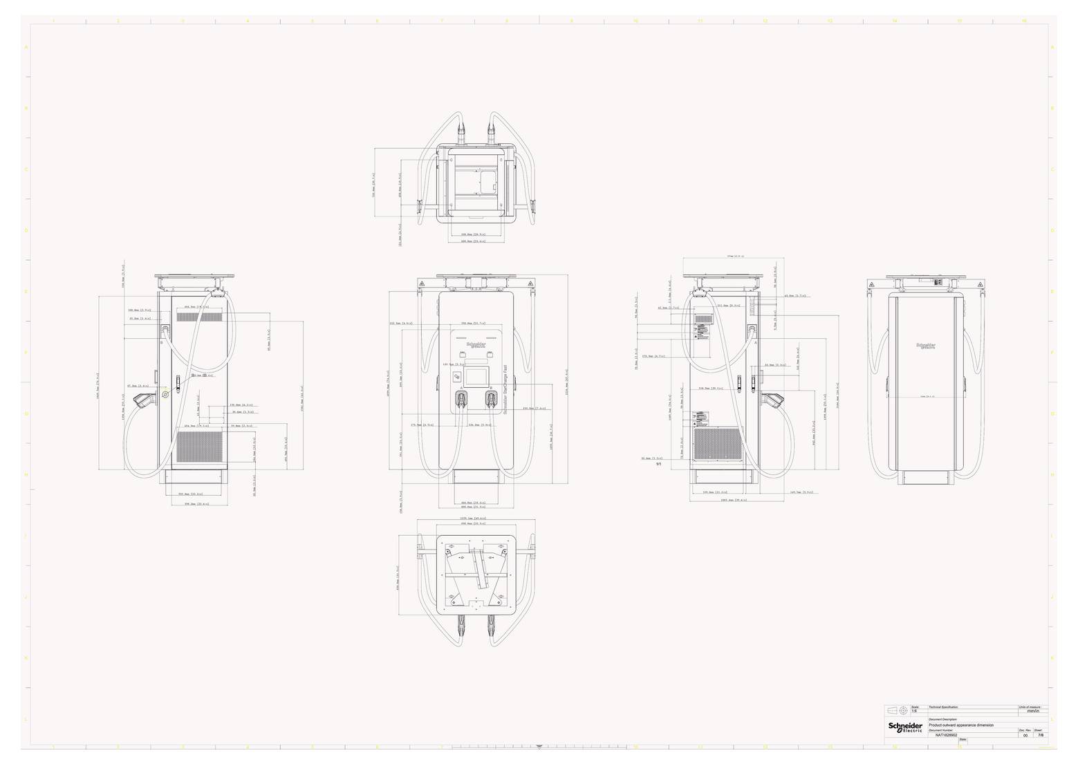Schneider Electric Töltőállomás 2. típus 120 kW NFC, RFID-1