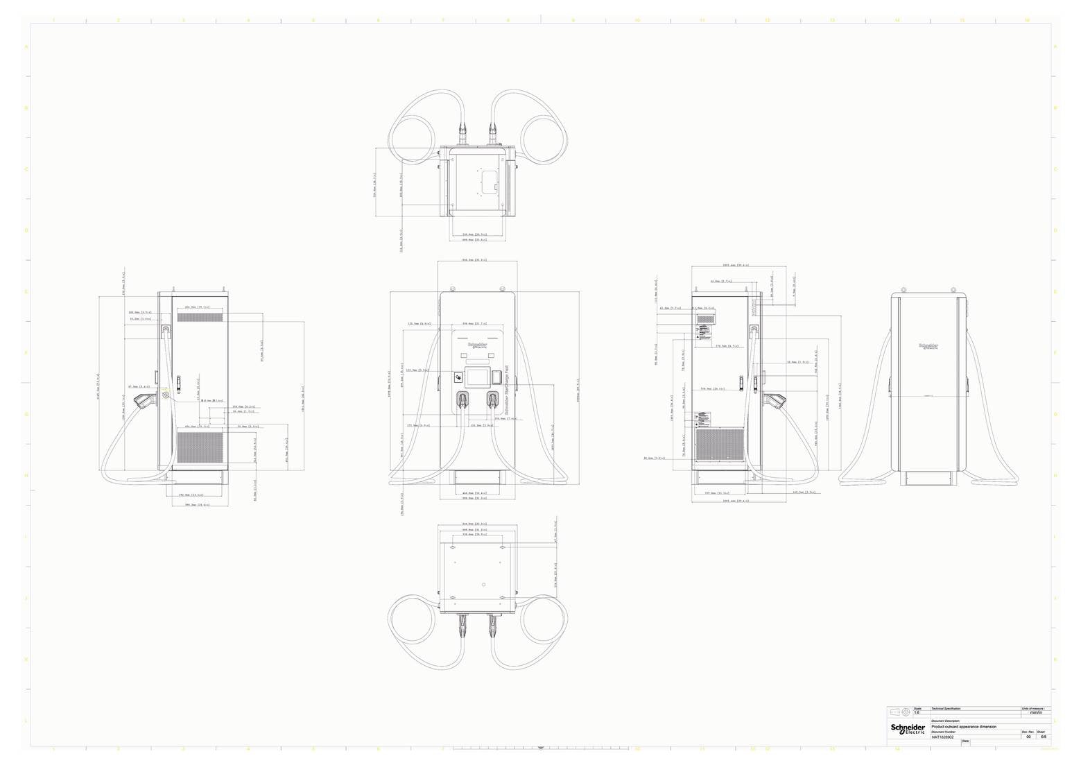 Schneider Electric Töltőállomás 2. típus 180 kW NFC, RFID-1