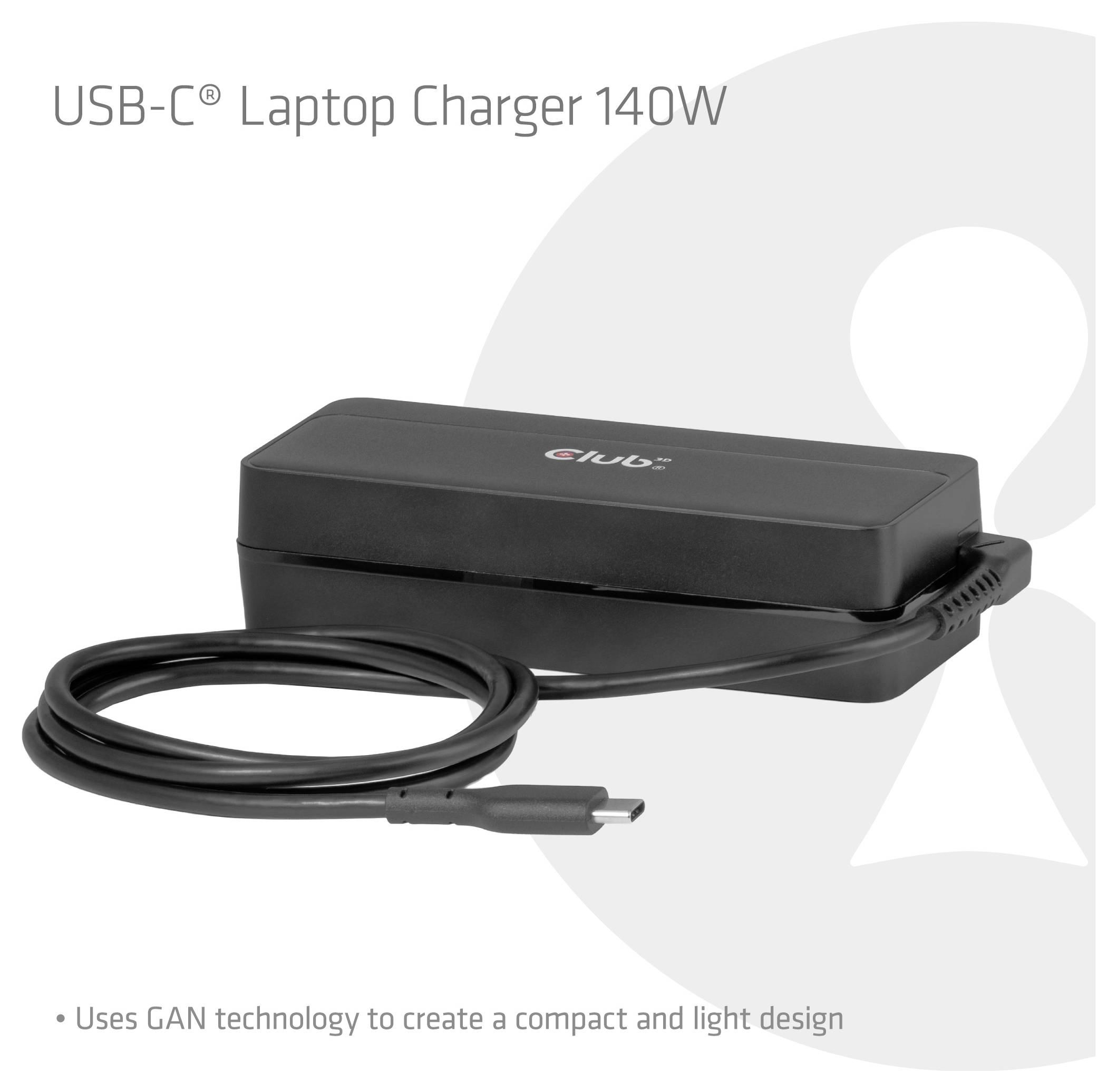 club3D Notebook tápegység 140 W 5 A GaN-1