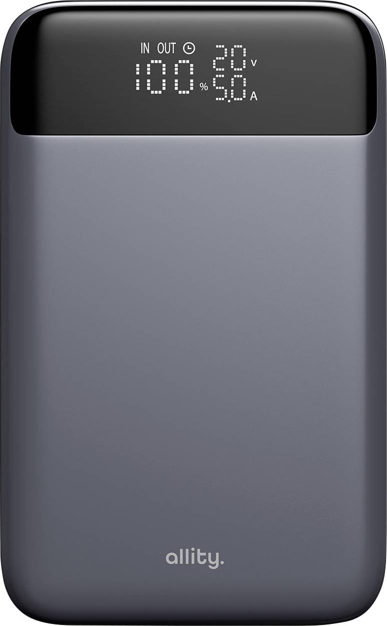 Allity APB-200 Powerbank 19200 mAh Quick Charge, Power Delivery LiPo Szürke állapotjelző
