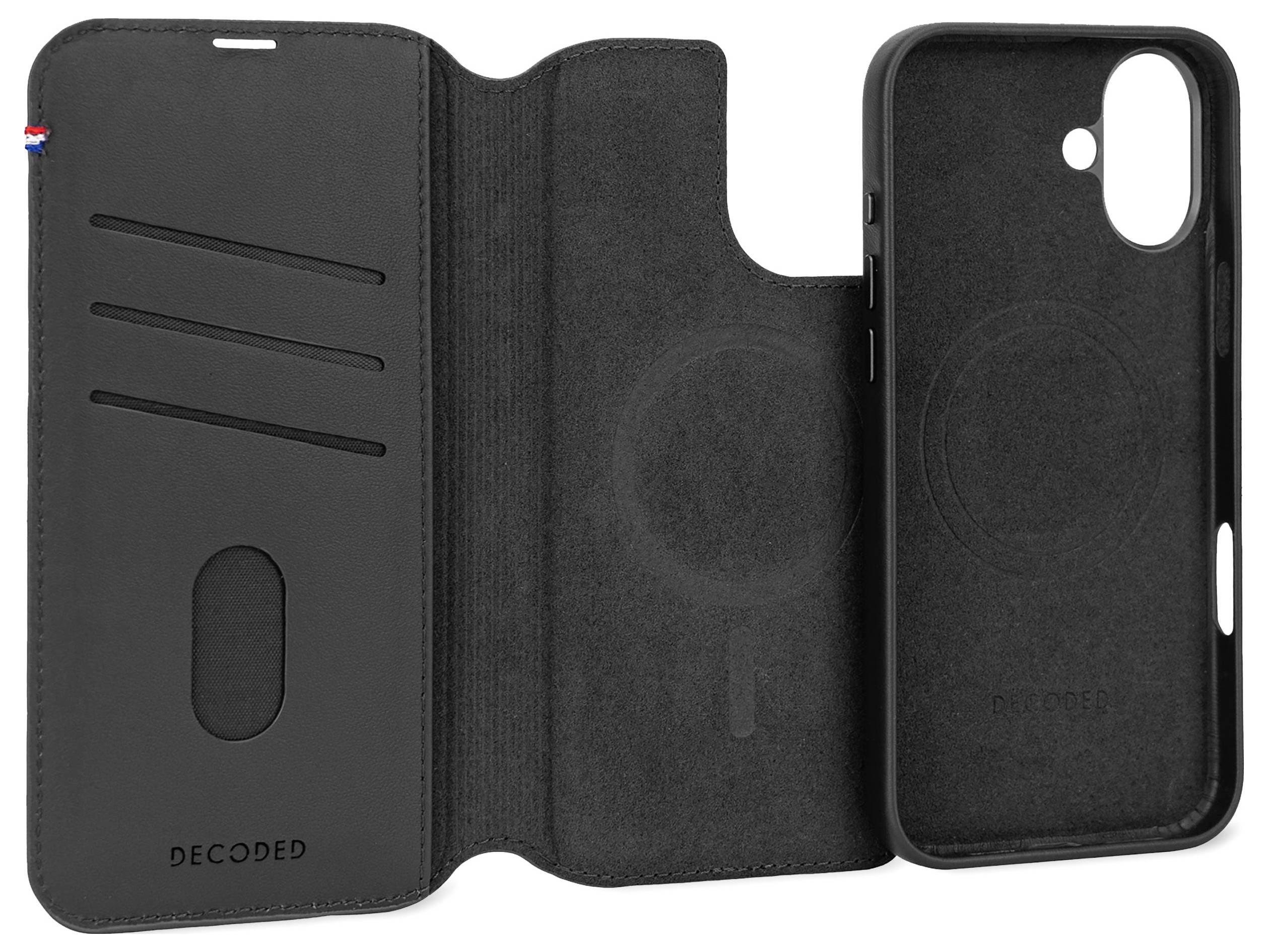Decoded Decoded Leather Detachable Wallet iPhone Hátlap iPhone 16 Fekete D25IPO16DW5BK-6
