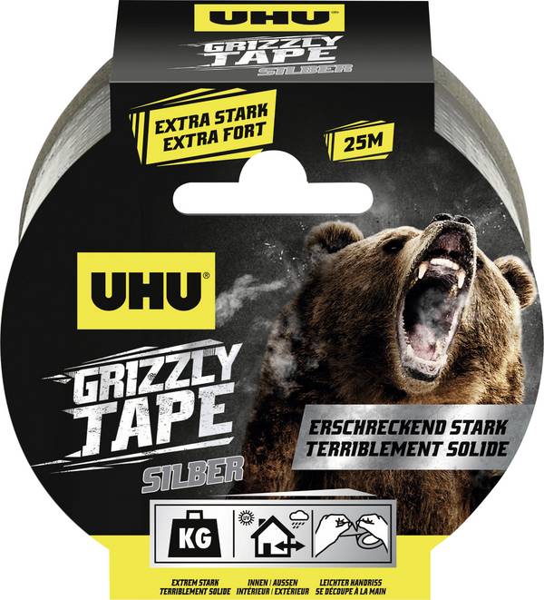 UHU Grizzly Tape® 51690 Szövet ragasztószalag  Ezüst  1 db