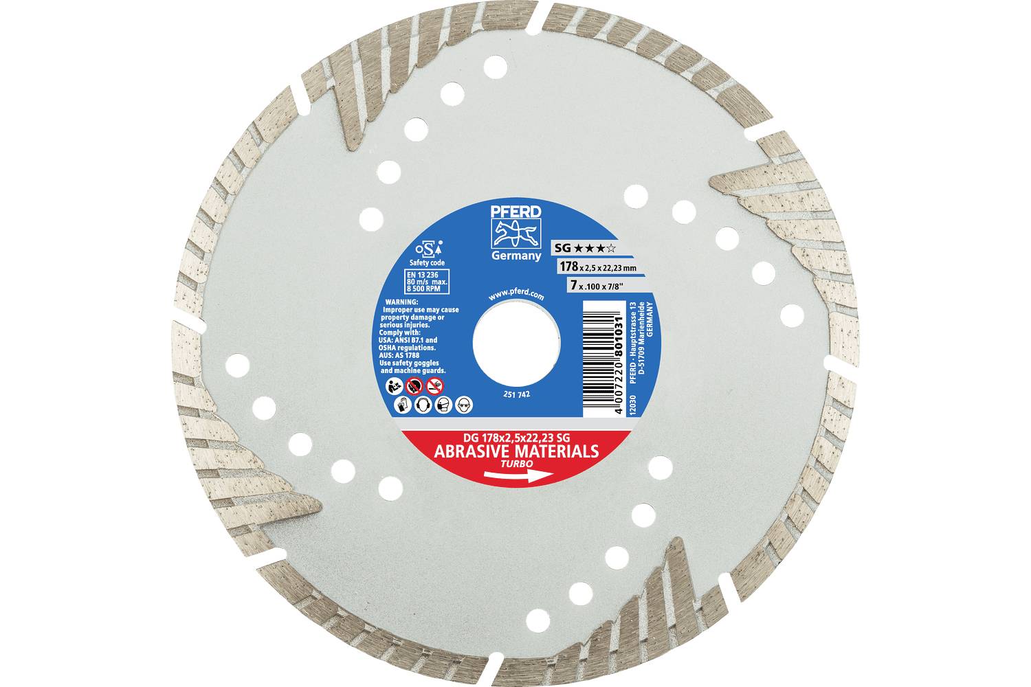 PFERD TOOLS 68000058 DG 150 x 2,2 x 22,23 SG Gyémánt bevonatú vágótárcsa Ø 150 mm Furat átmérő 22.23 mm Tégla, betonacél, Kő, Beton 1 db