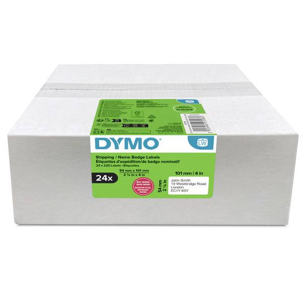 DYMO Etikett tekercs 54 x 101 mm Papír Fehér 24 tekercs Véglegesen tapadó 2223588 Csomagküldő etikett