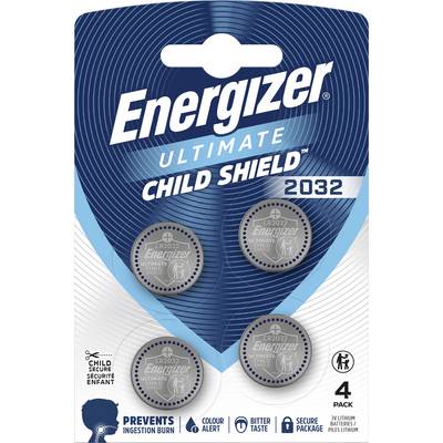 Energizer Gombelem CR 2032 3 V 4 db 235 mAh Lítium Ultimate Child Shield E304206103-0