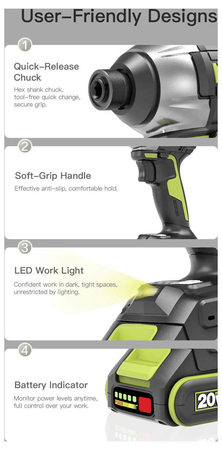 Worx Professional WU292DS+TO-11366574 Akkus ütvecsavarozó 20 V 2 Ah Lítiumion-11