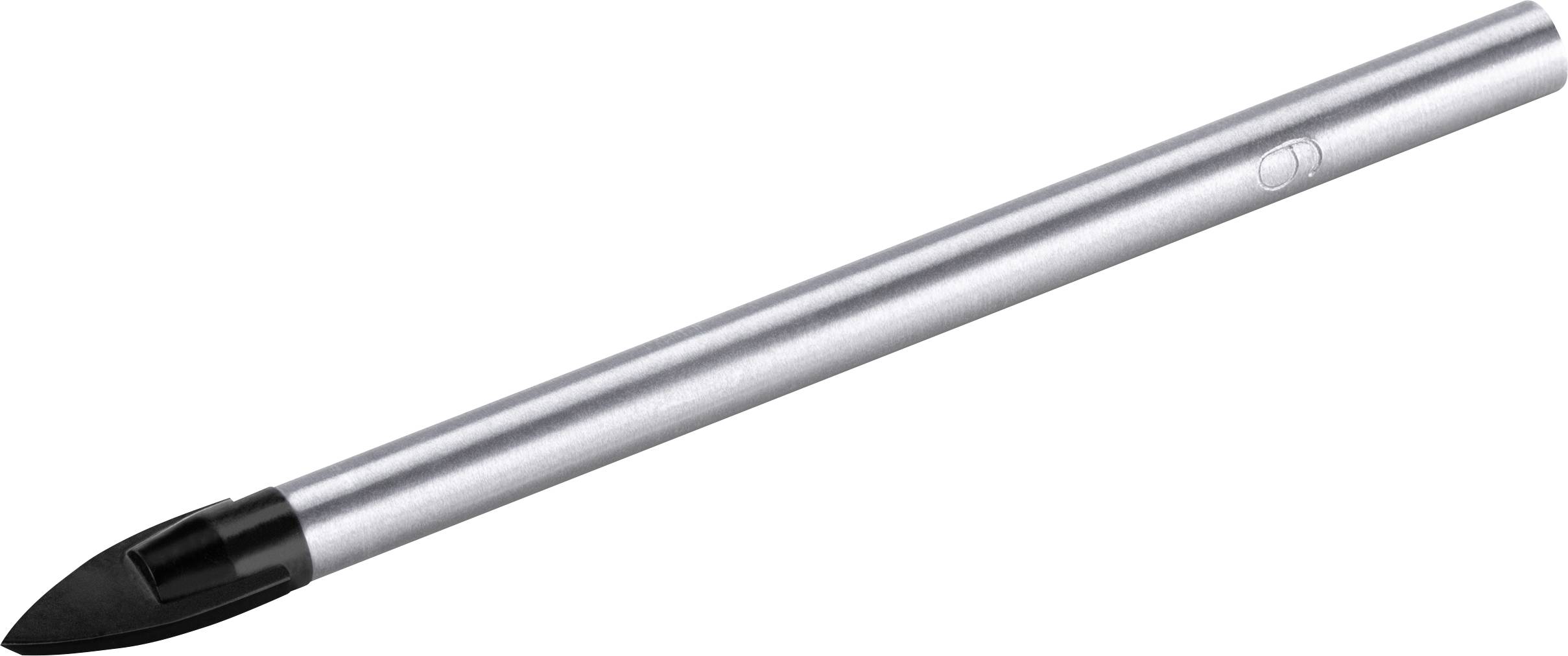Ezüst stylus toll fekete hegyével, átlósan fehér háttér előtt megjelenítve.