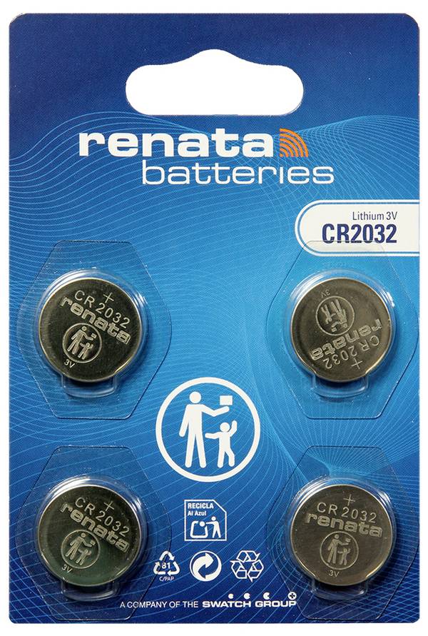 Renata Gombelemtartó doboz CR 2032 3 V 4 db 225 mAh Li-MnO2