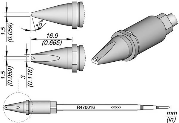 JBC Tools R470021 Forrasztóhegy Véső forma   Tartalom, tartalmi egységek rendelésenként 1 db