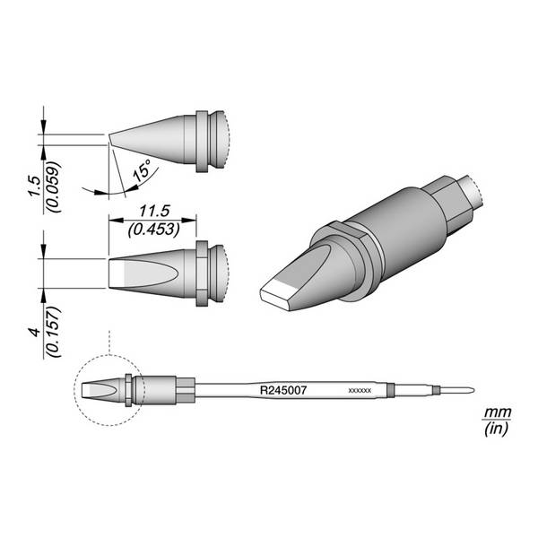 JBC Tools R245017 Forrasztóhegy Véső forma Hegy méret 1.5 mm Csúcs hossza 16 mm Tartalom, tartalmi egységek rendelésenként 1 db
