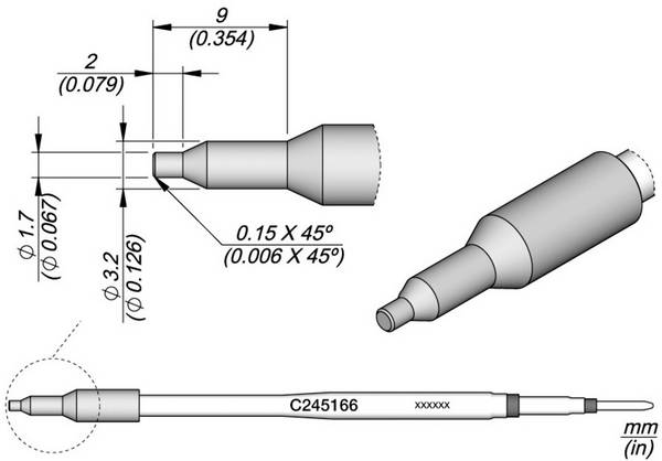 JBC Tools C245166 Forrasztóhegy Gömbölyű   Tartalom, tartalmi egységek rendelésenként 1 db