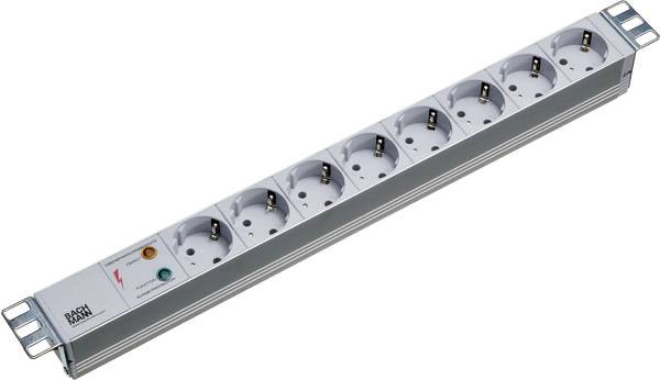 Bachmann 333.404 Elosztó, 19" Szürke Védőérintkezős 1 db-0