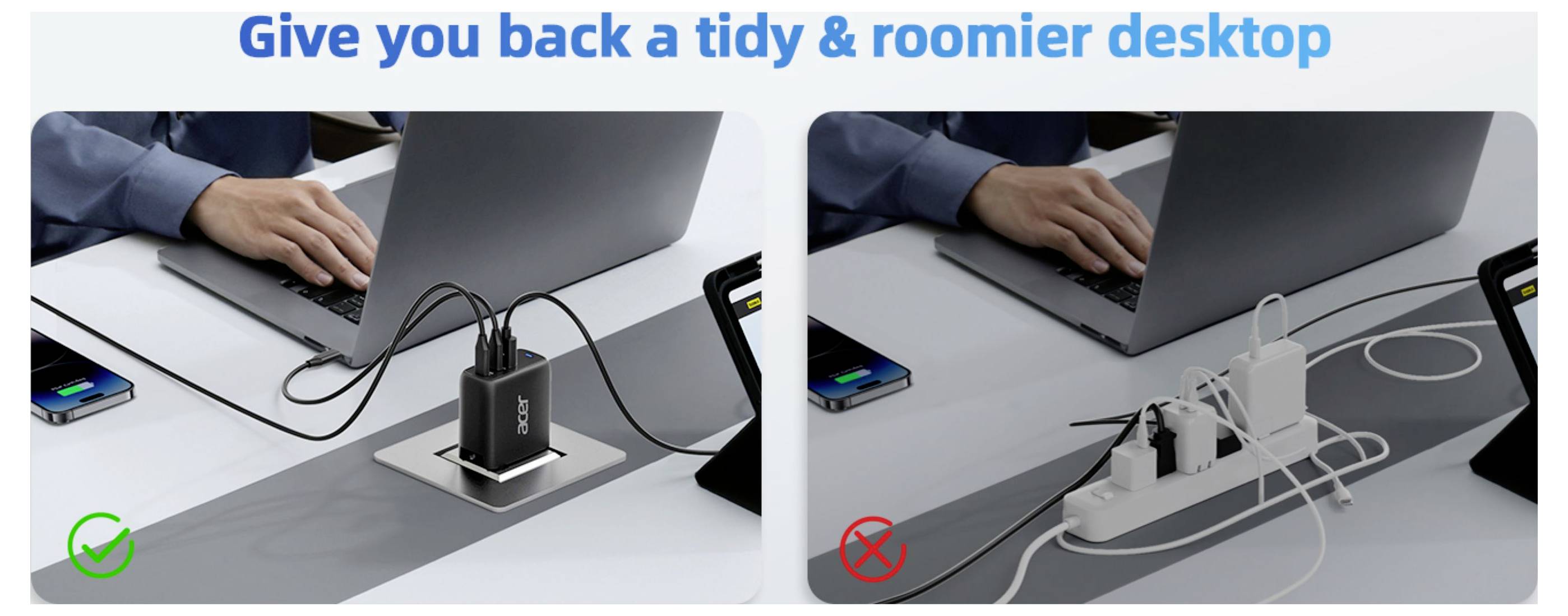 Acer USB-s töltőkészülék 100 W Power Delivery Fekete GaN-4