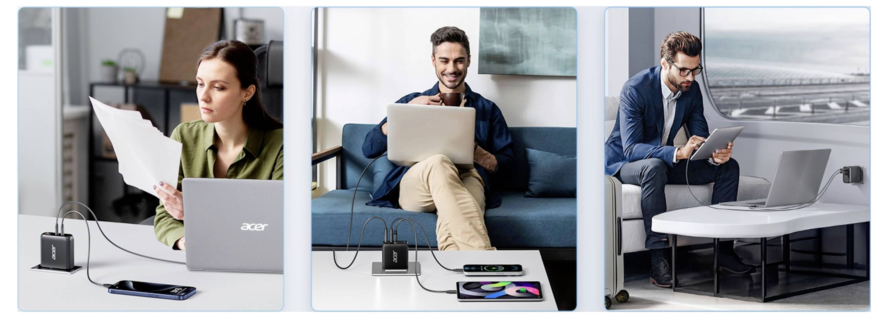 Acer USB-s töltőkészülék 100 W Power Delivery Fekete GaN-17