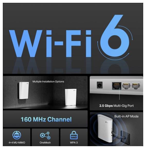 TP-LINK WLAN hatótáv növelő RE6000XD V1 RE6000XD(DE)-2
