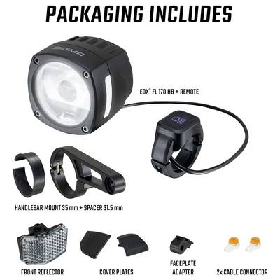 Sigma EOX FL 170 HB w/Mount & Extension Cable Kerékpár fényszóró LED Fedélzeti hálózatról-10
