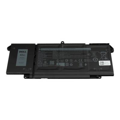 Fekete Dell 42Wh laptop akkumulátorcsomag fehér háttéren megjelenítve.
