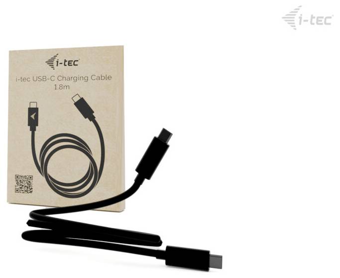 i-tec USB C kábel USB 2.0 1.8 m Fekete C31CHRGCBL180CM-1