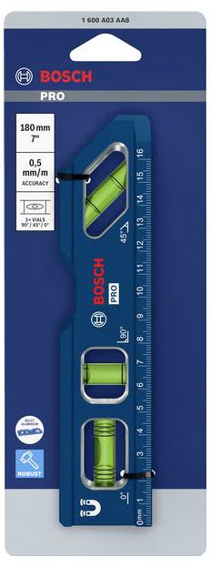 Bosch Professional 1600A03AA8 1600A03AA8 Torpedó vízmérték 180 mm-1