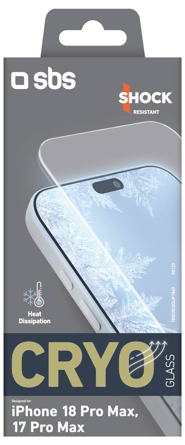 sbs mobile Cryo Glass Kijelzővédő üveg Apple iPhone 18 Pro Max, iPhone 17 Pro Max 1 db TESCRCOOLIP1869-1