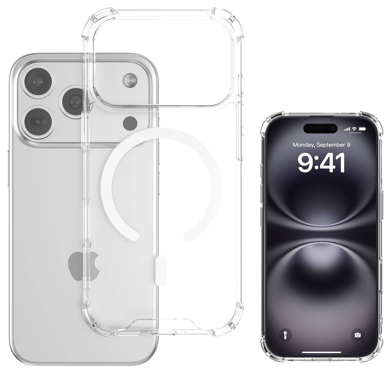 4Smarts Hybrid Case Ibiza Hátlap Apple iPhone 18 Pro, iPhone 17 Pro Átlátszó Induktív töltés 541911-5