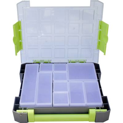 Zárható alkatrésztároló koffer, táska 10 részes elválasztó rekesszel 275x70x325mm Viso W185-10