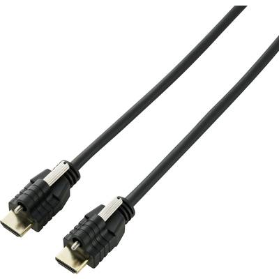 HDMI csatlakozókábel csavaros zárral [1x HDMI dugó  1x HDMI dugó] 2 m fekete SpeaKa Professional 4016138857597