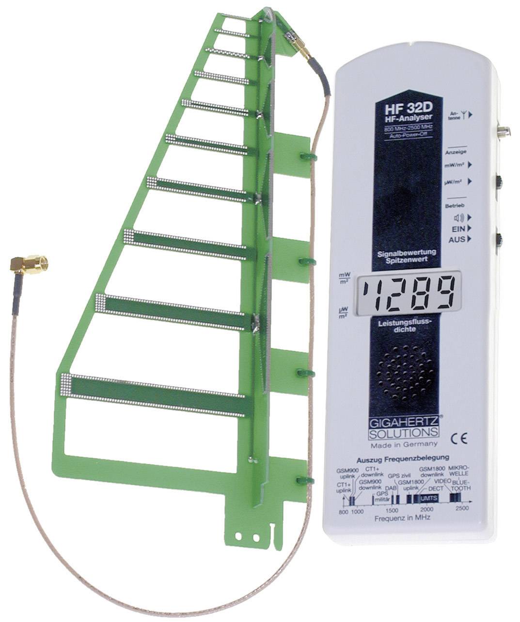 Elektroszmog mérő, nagyfrekvenciás sugárzás mérő, 800 MHz - 2.7 GHz, Gigahertz Solutions HF32D