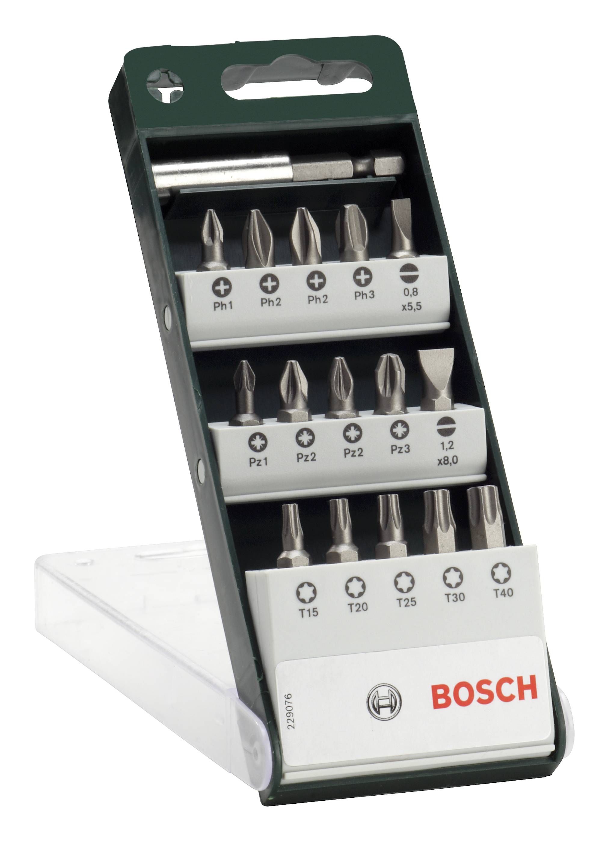 Bosch 2609255977 16 részes Csavarozó bit készlet Standard (HEX, PH, PZ, T)