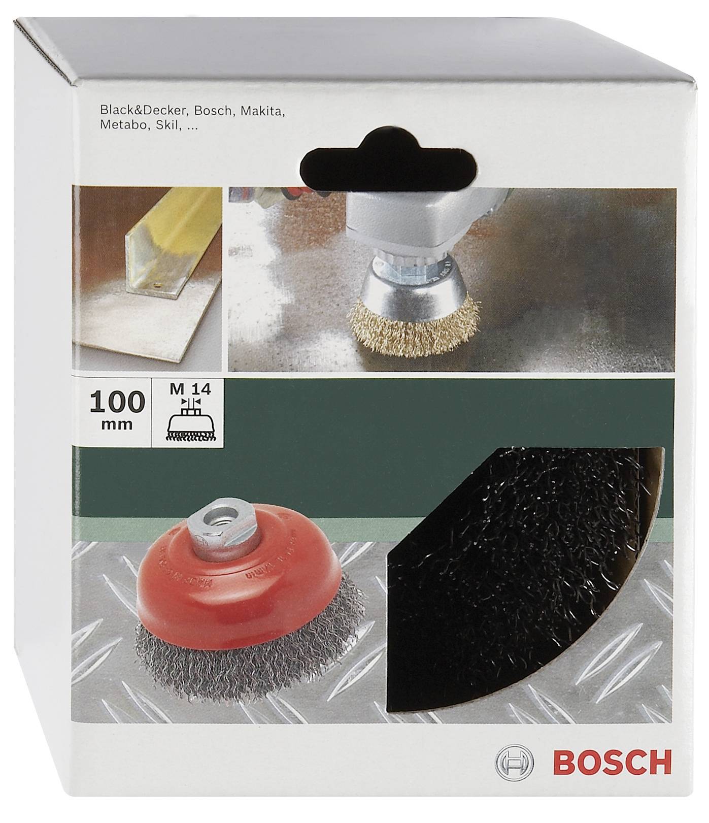 Bosch Accessories Kupakefe sarok- és egyenes köszörűkhöz - préselt huzal, 100 mm D = 100 mm 2609256502 1 db