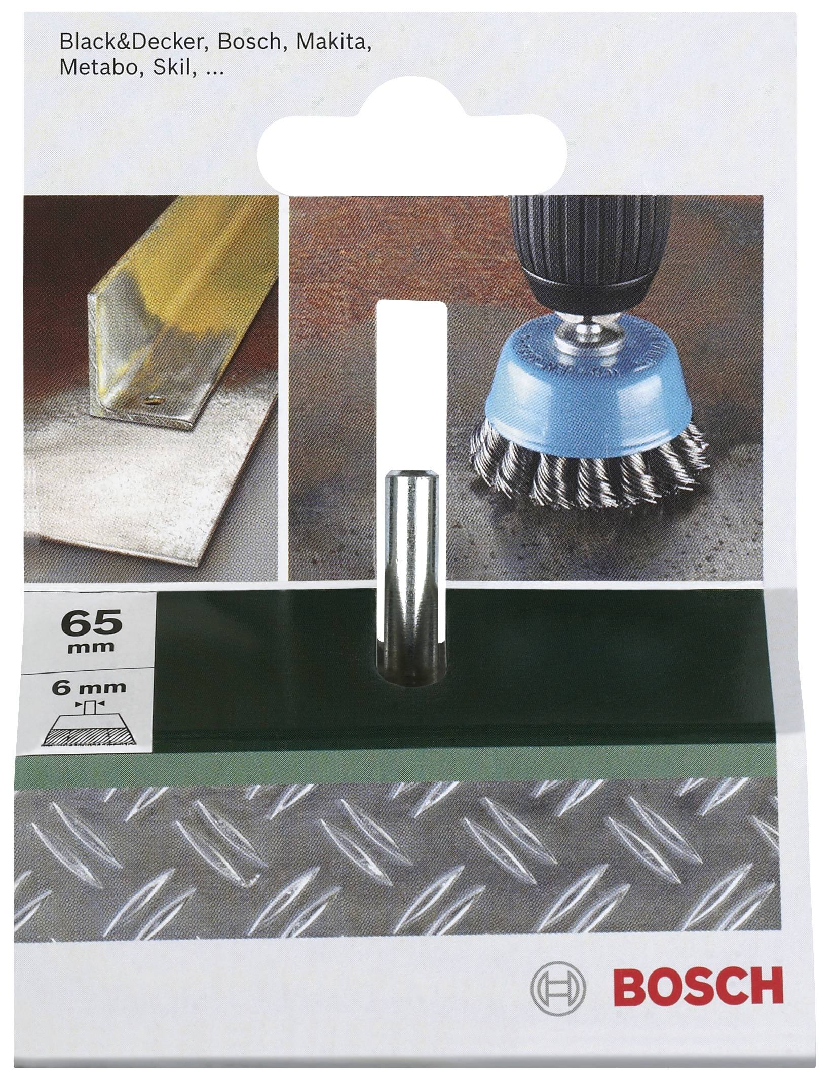 Bosch Accessories Csésze kefe fúrókhoz - sodrott huzal, 65 mm átmérő = 65 mm Szár átmérő 6 mm 2609256521 1 db