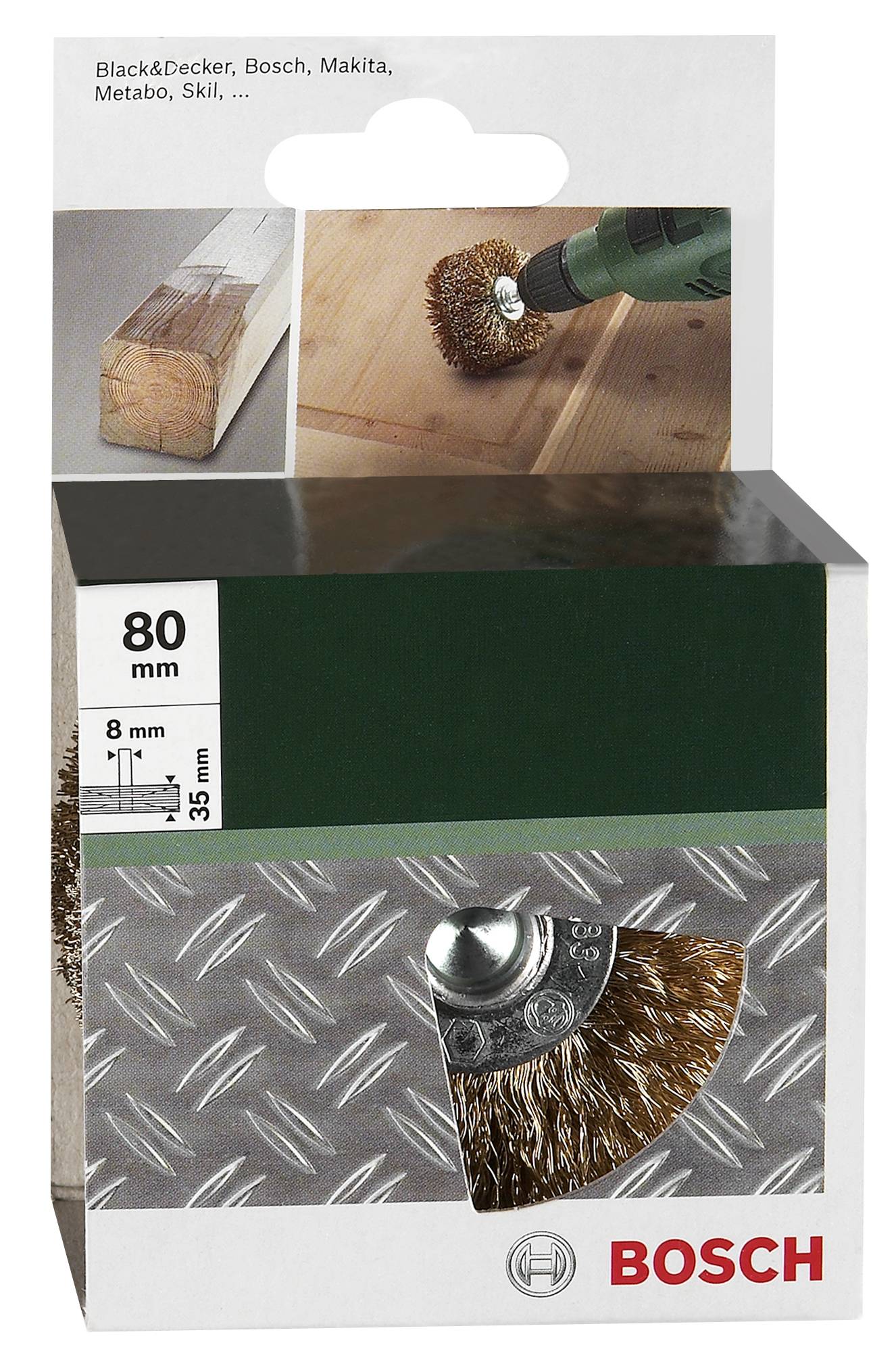 Bosch Accessories 2609256541 Faszerkezetes kefe fúrógépekhez. Rézhuzal, sárgarézzel bevont, 80 mm átmérő = 80 mm 1 db