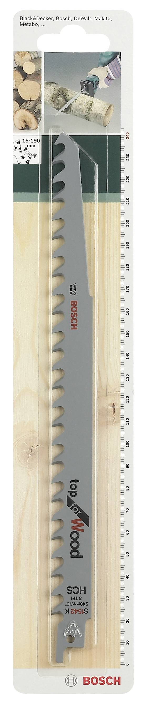 Bosch Accessories 2609256703 Kard kardfűrészlap HCS, S 1542 K felső fa Fűrészlap hossz 240 mm 2 db